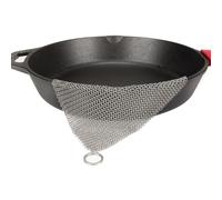 Depurador de hierro fundido, 10''x10'' raspador de malla fina de acero inoxidable 316L, depurador mejorado de cota de malla de 3,8 mm, para olla presazonada, horno holandés, sartén de hierro fundido
