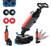 Depurador de suelo comercial portátil - Mini máquina de suelo con limpieza de 360°, tanques dobles de 4,5 L + 7,5 L para azulejos, vinilo, hormigón