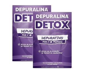 Depuralina | Detox Depurativo | 20 sticks Pack 2x10 | Auxilia o processo de desintoxicação do organismo | Sem gluten