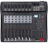 Depusheng DT8 Consola de placa de sonido mezcladora profesional Interfaz de sistema de escritorio de 8 canales Computadora USB digital Entrada MP3 48V Phantom Power, Negro