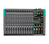 Depusheng PA12 Mezclador de audio profesional Consola Sistema de escritorio Interfaz 12 canales Digital USB Bluetooth MP3 Entrada de computador 48V Phantom Power Incorporado 99 Efecto de reverberación