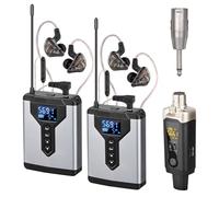Depusheng T9-2 - Sistema de monitoreo intrauditivo inalámbrico con Clip transmisor en el Receptor, emparejamiento automático, monitoreo intrauditivo para Estudio, Guitarra, DJ, actuaciones en Directo