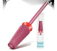 Depvko 5 en 1 Brocas para uñas, 3/32" carburo tungsteno fresas torno para uñas, profesionales broca unhas con rotación bidireccional para remover gel y manicura pedicura (Clásica 5 en 1- Roja, Fina-F)