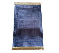 DEPYEE Alfombra for el hogar y la Sala de Estar, tapete de oración con Estampado Grueso, Antideslizante, cómoda y Alargada, 8cm, 1 ud.(Grey Blue)