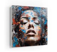 DEQOART Caja para llaves blanca | 30 x 30 cm | diseño de juego de colores del alma | caja para llaves de cristal y metal | armario para llaves con 50 ganchos + 2 imanes | caja de diseño moderno