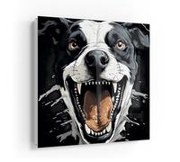 DEQOART Caja para llaves blanca | 30 x 30 cm | diseño de sonrisa salvaje | caja para llaves de cristal y metal | armario para llaves con 50 ganchos + 2 imanes | caja de diseño moderno magnético y se