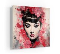 DEQOART Caja para llaves blanca | 30 x 30 cm | diseño joven floreciente | caja de llaves de cristal y metal | armario para llaves con 50 ganchos + 2 imanes | caja de diseño moderno magnético y se