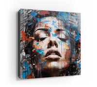 DEQOART Caja para llaves negra | 30 x 30 cm | diseño de juego de colores del alma | caja para llaves de cristal y metal | armario para llaves con 50 ganchos + 2 imanes | moderna caja magnética y se
