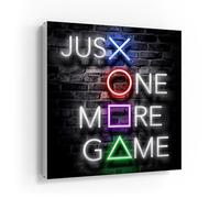 DEQORI Caja para llaves con impresión UV, diseño con texto en alemán "Nur noch ein Spiel", aprox. 30 x 30 cm, caja para llaves plana y moderna con diseño impreso, caja de pared para pasillo, oficina