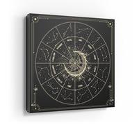 DEQORI Caja para llaves con impresión UV, diseño de brújula cósmica, aprox. 30 x 30 cm, caja de llaves plana y moderna con diseño impreso, caja de pared para pasillo, oficina, apartamento y entrada