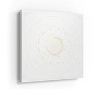 DEQORI Caja para llaves con impresión UV, diseño de brújula cósmica, aprox. 30 x 30 cm, caja de llaves plana y moderna con diseño impreso, caja de pared para pasillo, oficina, apartamento y entrada