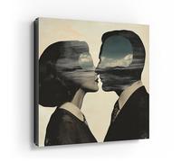 DEQORI Caja para llaves con impresión UV, diseño de horizontes de amor, aprox. 30 x 30 cm, caja para llaves plana y moderna con diseño impreso, caja de pared para pasillo, oficina, apartamento y