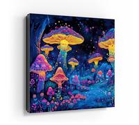 DEQORI Caja para llaves con impresión UV, diseño de mundos mágicos de hongos, aprox. 30 x 30 cm, caja para llaves plana y moderna con diseño impreso, caja de pared para pasillo, oficina, apartamento y