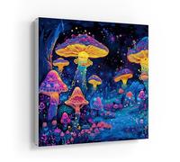 DEQORI Caja para llaves con impresión UV, diseño de mundos mágicos de hongos, aprox. 30 x 30 cm, caja para llaves plana y moderna con diseño impreso, caja de pared para pasillo, oficina, apartamento y