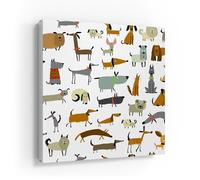 DEQORI Caja para llaves con impresión UV, diseño del gran caos de patas, aprox. 30 x 30 cm, caja para llaves plana y moderna con diseño impreso, caja de pared para pasillo, oficina, apartamento y