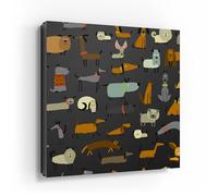 DEQORI Caja para llaves con impresión UV, diseño del gran caos de patas, aprox. 30 x 30 cm, caja para llaves plana y moderna con diseño impreso, caja de pared para pasillo, oficina, apartamento y