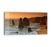 DEQORI Cuadro de cristal auténtico, diseño de apóstoles nocturnos, horizontal, una pieza, 60 x 30 cm, bonita decoración, mural para salón, dormitorio, pasillo y cocina