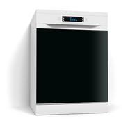 DEQORI Lámina magnética para lavavajillas 60 x 60 cm | Color liso - Negro | Esterilla magnética decorativa para lavavajillas | Lámina decorativa magnética autoadhesiva, magnética e impermeable