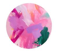 DEQORI Papel pintado redondo autoadhesivo de 100 cm de diámetro, diseño de éxtasis acrílico, lienzo textil, extraíble, decorativo y estable, para salón, oficina, pasillo o habitación infantil