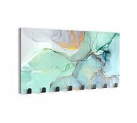 DEQORI Perchero de pared de cristal y metal, diseño de pintura al agua corrugada, 60 x 30 cm, diseño moderno, panel de armario para pasillo, salón y dormitorio, magnético y se puede escribir