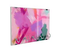 DEQORI Portallaves de cristal | diseño de éxtasis acrílico | aprox. 30 x 20 cm | con 5 ganchos magnéticos - moderno almacenamiento de llaves y soporte para llaves para pasillo, oficina, llaves y