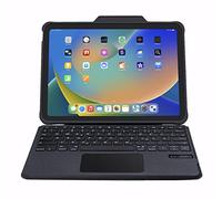 DEQSTER Funda con teclado táctil resistente para iPad de 10,9 pulgadas (10ª generación), Bluetooth, panel táctil, QWERTZ