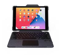 DEQSTER Rugged Touch Keyboard Folio - Funda con teclado para iPad de 10,2 pulgadas (7, 8, 9ª generación)