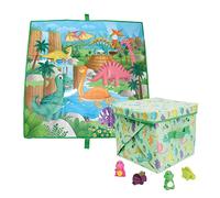 DQB DeQUBE- Alfombra MALETIN JUGUETERO Dinosaurios, Multicolor, Small (911D00001)