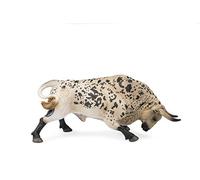 Deqube- Bravo Ensabanado Embistiendo Figura de toro, Color blanco, 17x8x4,2 (1)
