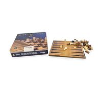 DEQUBE - Juego de Mesa - Ajedrez-Damas-Backgammon - Caja Metal - Madera FSC - +7 años (940D00323)