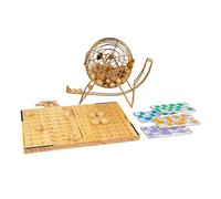 DEQUBE - Juego de Mesa - Bingo de Bombo metálico - Tablero y Bolas de Madera FSC - +8 años (940D00328)