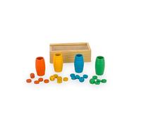 DEQUBE - Juego de Mesa - Fichas y cubilete 4 Jugadores - Parchís - Madera FSC - +5 años (940D00335)