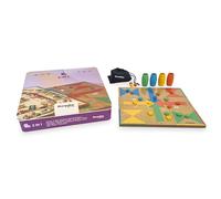 DEQUBE - Juego de Mesa - Parchís Oca - Caja Metal- Tablero de Madera FSC - +5 años (940D00322)