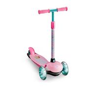 DEQUBE- Patinete Infantil Barbie 3 Ruedas - Ajustable- Ruedas LED y Freno Trasero - Plegable y fácil de Transportar - Ultraligero y Seguro (Deqube 914D00187)