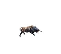 Deqube - Toro Bravo Castaño Embistiendo - Figura Coleccionable Pintada a Mano - Tamaño 15x8x4 cm - Modelo (90110106)