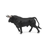 DQB DeQUBE - Figura de toro, Toro Bravo negro Zaino Trotando, Colección Toro Bravo, Pintado a mano, 8 cm de altura, 4 cm de ancho, 17 cm de largo