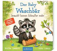 Der Baby Waschbär braucht keinen Schnuller mehr