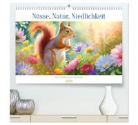 Der Eichhörnchen-Kalender (hochwertiger Premium Wandkalender 2026 DIN A2 quer), Kunstdruck in Hochglanz: Nüsse, Natur, Niedlichkeit