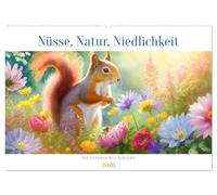Der Eichhörnchen-Kalender (Wandkalender 2026 DIN A2 quer), CALVENDO Monatskalender: Nüsse, Natur, Niedlichkeit