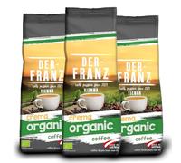 Der-Franz - Café Crema Organic con certificación UTZ, en grano, 3 x 500 g