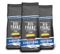 Der-Franz Columbia Single Origin Café, granos enteros, 3 x 500 g