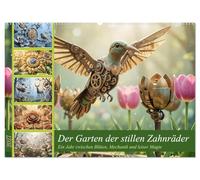 Der Garten der stillen Zahnräder - Ein Jahr zwischen Blüten, Mechanik und leiser Magie (Wandkalender 2027 DIN A2 quer), CALVENDO Monatskalender: Magische Gärten aus Metall und Zeit