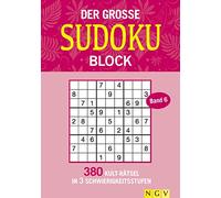 Der große Sudoku Block Band 6: 380 Sudoku-Rätsel für Erwachsene in 3 Schwierigkeitsstufen