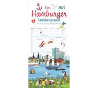 Der Hamburger Familienplaner 2027 - Margret Bernard: Familienkalender mit 5 Spalten. Witziger Familien-Wandkalender mit Schulferien. Hamburg Kalender 2027.