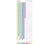 Der Lange Springende Punkt weiß 2027: Design-Wandkalender 36x98 cm von Michael Domberger mit 365 gestanzten Punkten und Farbwechsel