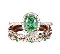 Der Ringe Hörspiel - Lote de 3 piezas ovaladas para corte ovalado, color rosa y dorado, D, Metal, Sin piedras preciosas