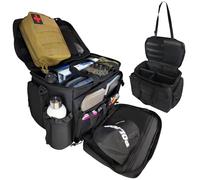DERABY Bolsa de Patrulla para Las Fuerzas del Orden, Organizador de Asiento Delantero de Coche con Funda para Laptop de 15.6 Pulgadas, portavasos, Bolsa Resistente con múltiples Compartimentos,