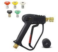 Derasl - Pistola de lavado de alta presión, 4000 PSI, interfaz M22 (14 mm) e interfaz rápida Karcher con 5 puntas de boquilla de agua para limpieza de coche