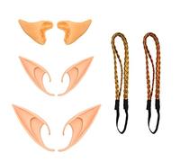 DERAYEE 3 pares de orejas de elfo con 2 diademas de látex suave para Halloween, cosplay de Navidad