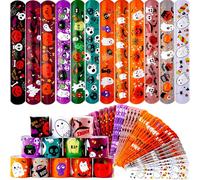 DERAYEE 48 pulseras Slap Halloween, pulseras a presión para niños